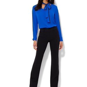 NY And Company 7th Avenue Black Pant Modern Fit Straight Leg Stretch Size 4